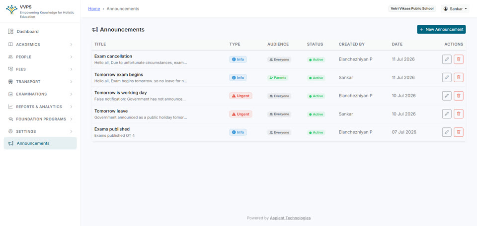 Aspirant 360° — Notifications screenshot